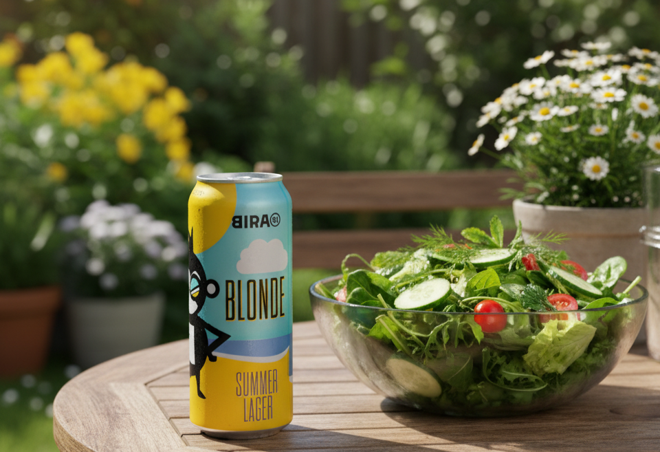 This beer goes well with a refreshing green salad - Blonde Summer Lager: A Seductive Whisper From India