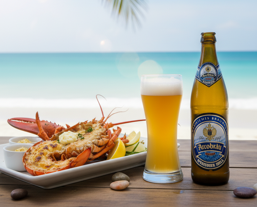 This beer is perfectly suited to be enjoyed with nutrient-rich lobster - Arcobräu Weissbier Hell: A Sweet and Innocent Muse.