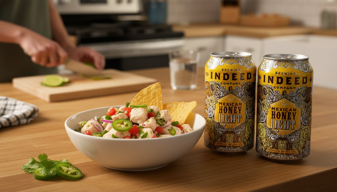 スパイシーで酸っぱいメキシコのセビーチェと相性抜群のビール - メキシカン・ハニー・ライト：心優しい人のための甘いハチミツ