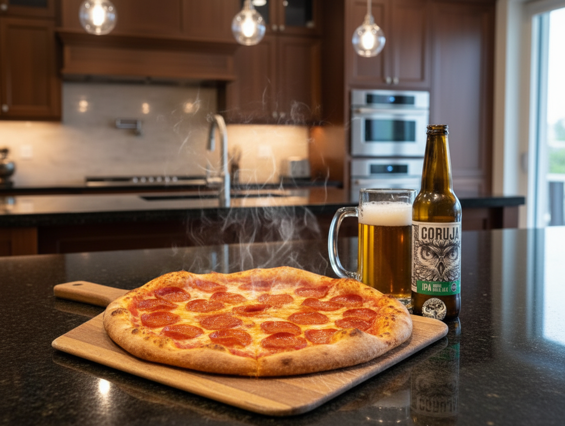 Bia phu hop thuong thuc cung mon pizza pepperoni beo ngay - Coruja India Pale Ale: Lắng Nghe Lời Th&igrave; Thầm Của Gi&oacute; V&agrave; Hoa Bia