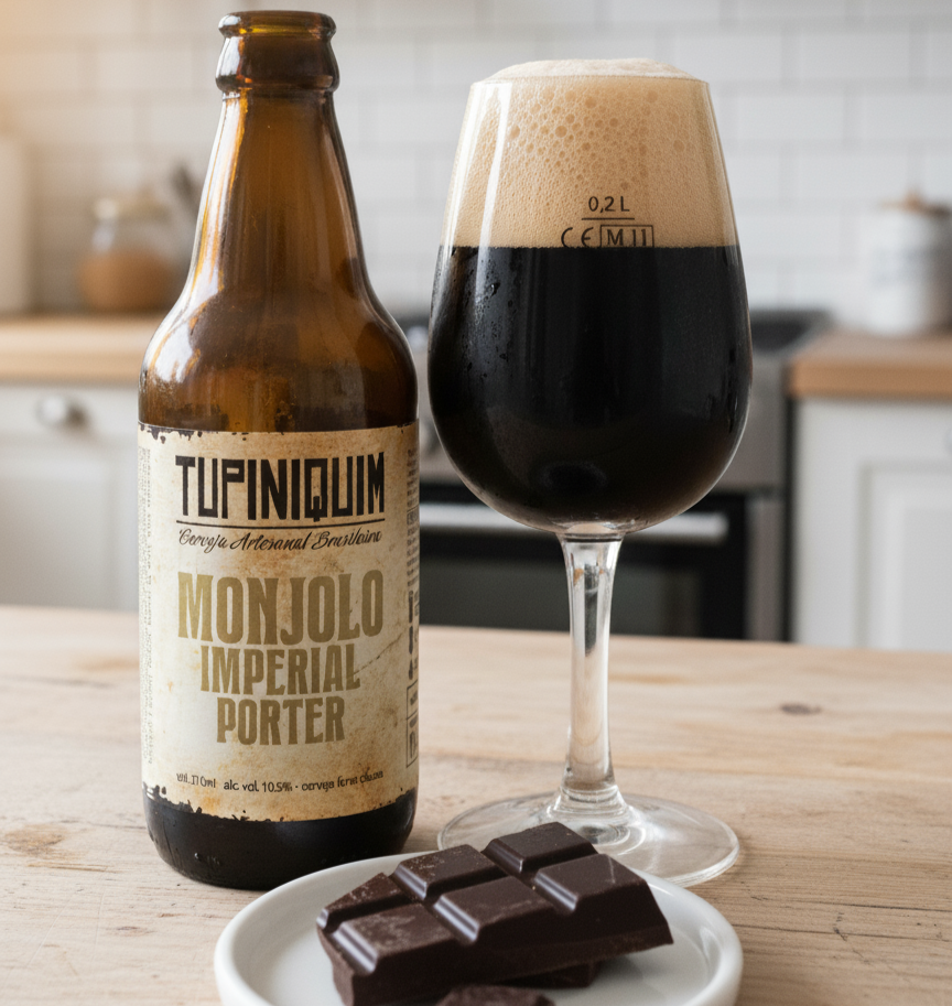 Beer goes well with light chocolate - Monjolo Imperial Porter: Listen to the Darkness from the Heart of Brazil