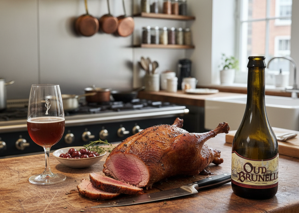 Oud Brunello: An Italian Story Told in the Language of Italian Beer Beer to go with flavorful roasted duck - Oud Brunello: An Italian Story Told in the Language of Italian Beer