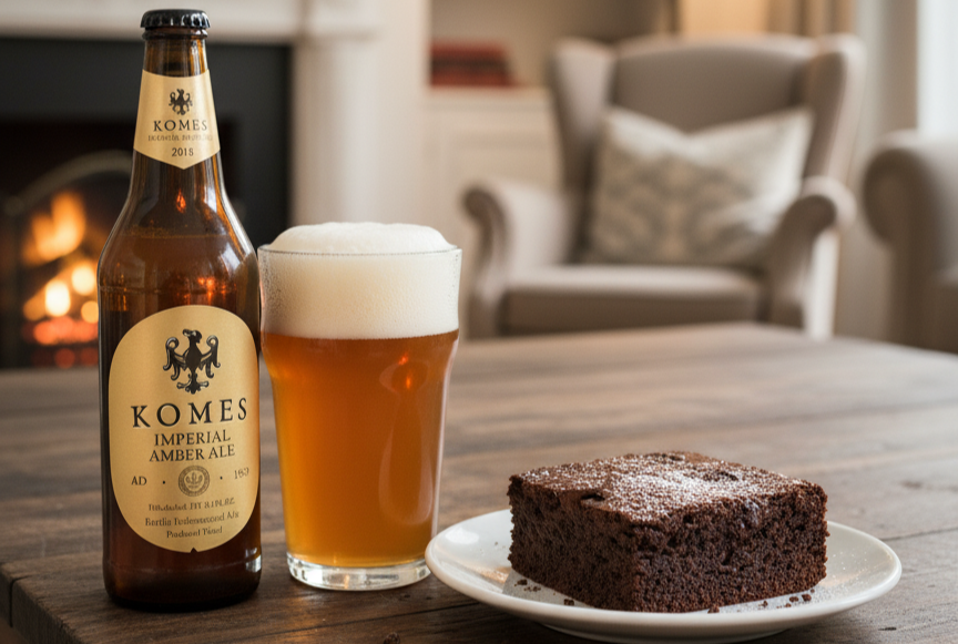 Beer to enjoy with warm brownies - Komes Imperial Amber Ale: Amber Magic From Poland