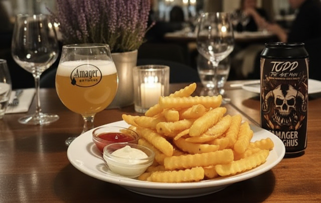 Beer goes well with a plate of crispy fries - Todd The Axe Man: A Golden Prelude to Love and Axe