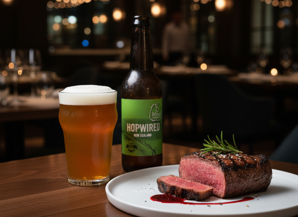 Hopwired: The Soul of New Zealand Creativity Beer goes well with delicious beefsteak 1 - Hopwired: The Soul of New Zealand Creativity