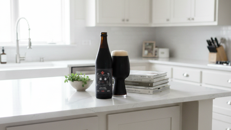 Black Daruma: A Soul Brewed by a Desire Black Daruma has a luxurious design when placed in the kitchen - Black Daruma: Soul Fermented From A Desire