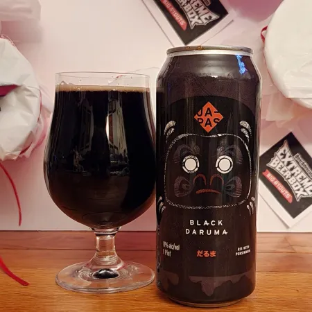 Black Daruma: A Soul Brewed by a Desire Black Daruma on the table with a special and attractive beer mug - Black Daruma: A Soul Brewed From A Desire