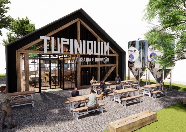 The image outside the Cervejaria Tupiniquim brewery is a bit nostalgic - Monjolo Imperial Porter: Listening to the Darkness from the Heart of Brazil