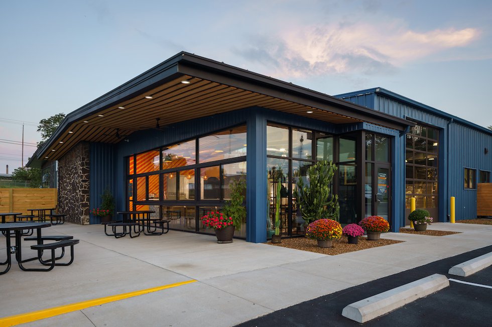 Exterior view of the modern and elegant Untitled Art brewery - Non-Alcoholic West Coast IPA: Gentle Without Being Humble