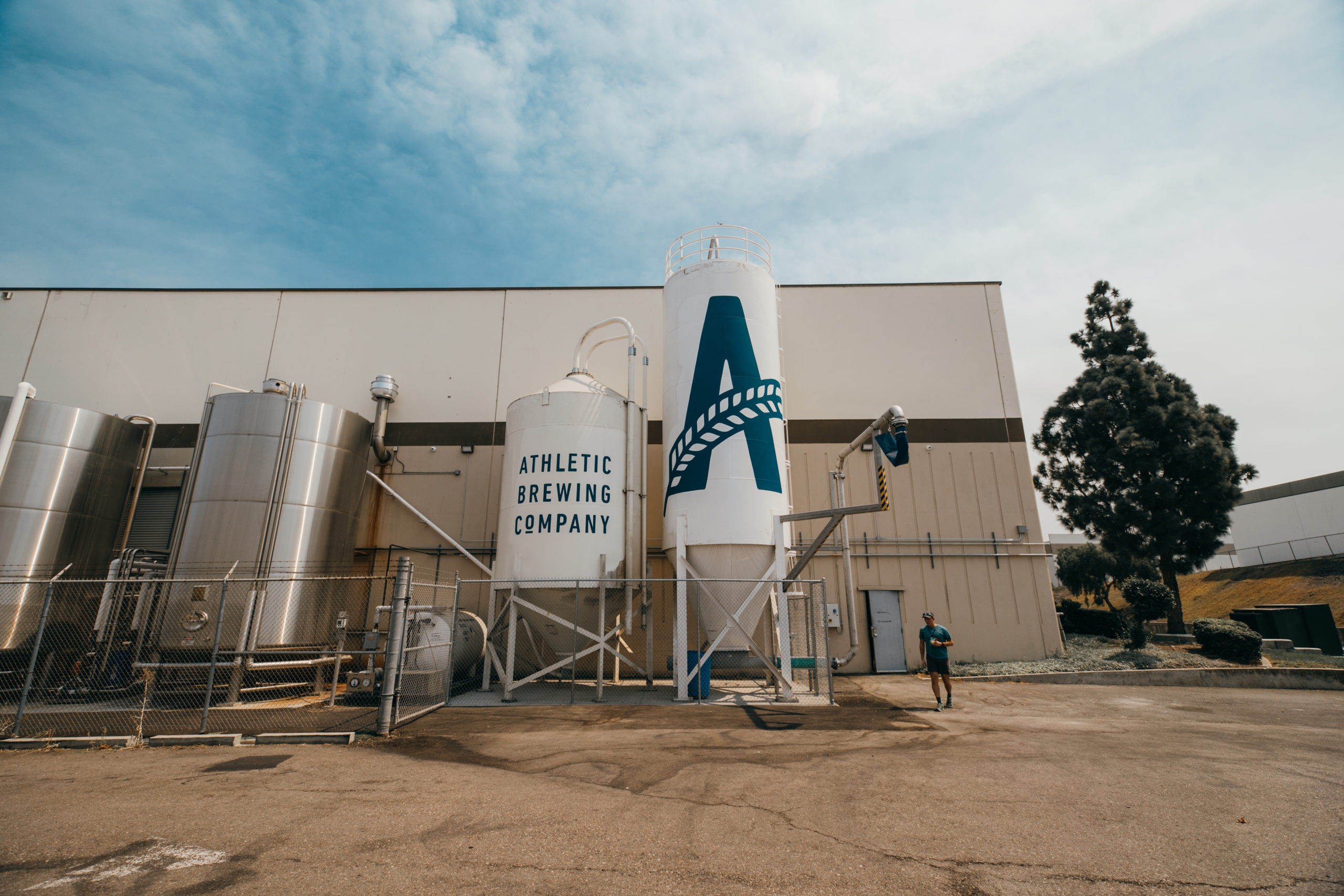An outside view of the modern Athletic Brewing Co. brewery - All Out Extra Dark: Irresistible Attraction for Sober Souls