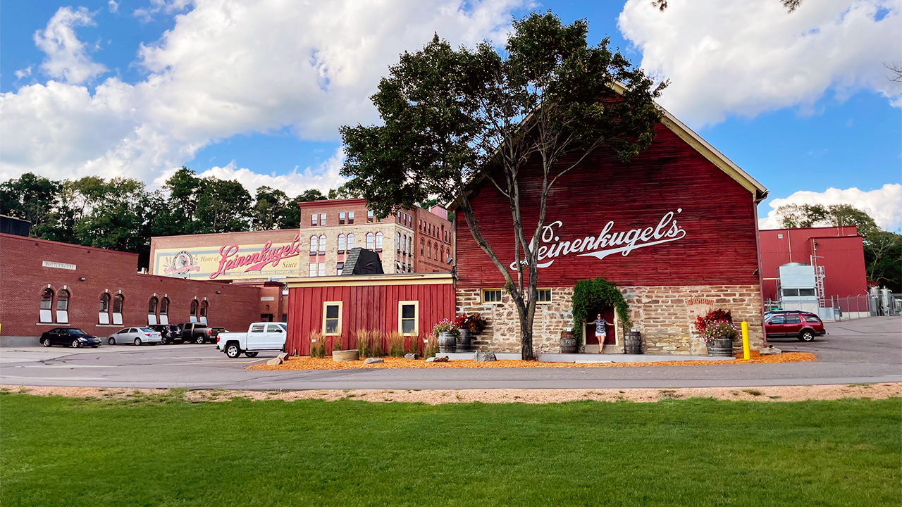 Jacob Leinenkugel Brewing Company's beautiful brewery seen from the outside - Sunset Wheat: Sunsets and Sweet Memories