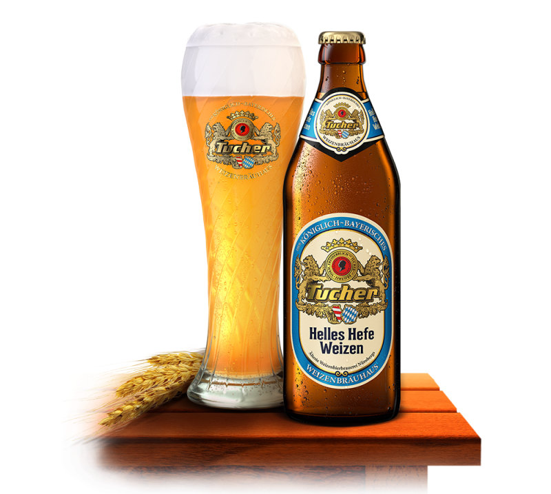 The first name that comes to mind when thinking about beer is the Weizen glass - Tucher Helles Hefe Weizen: The Gentle River of Wheat