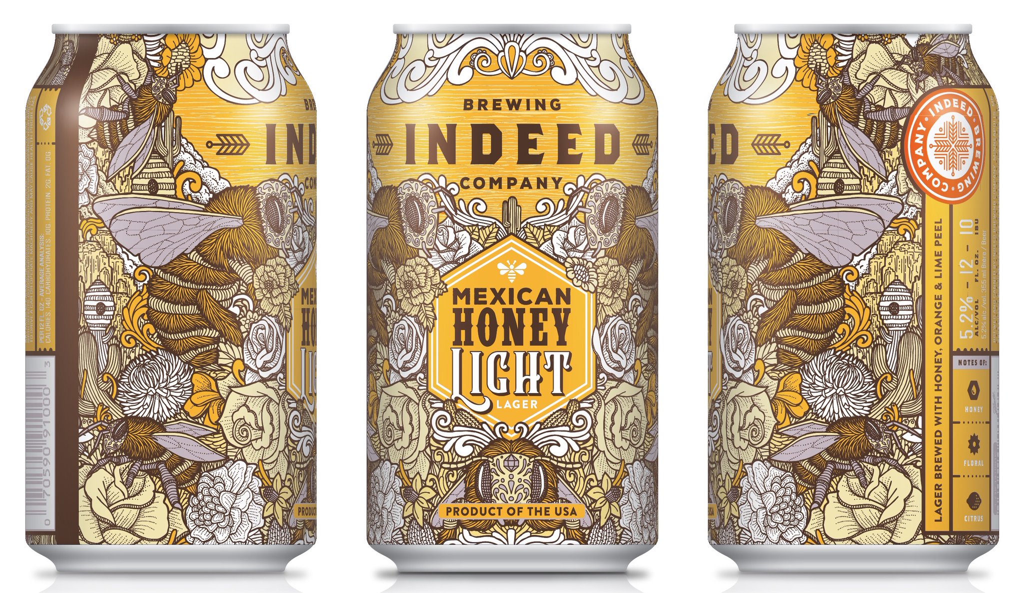 メキシカン・ハニー・ライトは、蜂蜜の風味にインスパイアされたユニークなビール缶デザインです。 - メキシカン・ハニー・ライト：同類の魂のための甘い蜂蜜