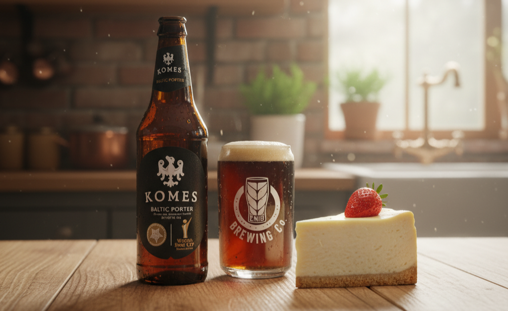 Komes Baltic Porter: The Soul of Polish Winter This creamy cheesecake goes well with this beer - Komes Baltic Porter: The Soul of Polish Winter