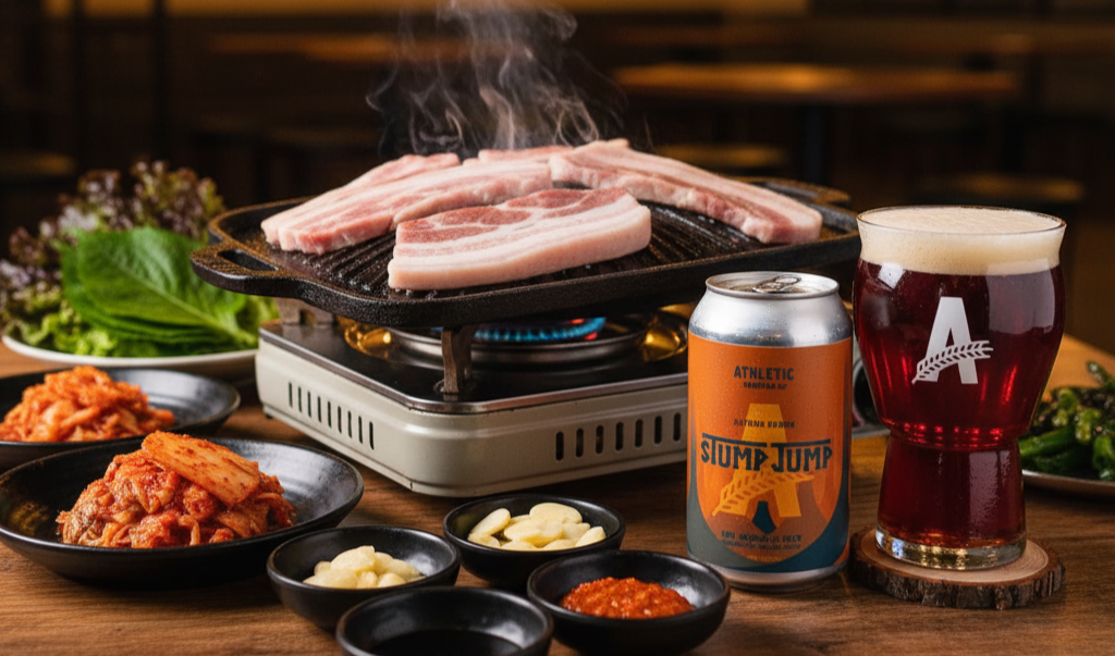 A Korean Samgyeopsal meal would be perfect to enjoy with this beer - Stump Jump: Proud Australian Pale Ale