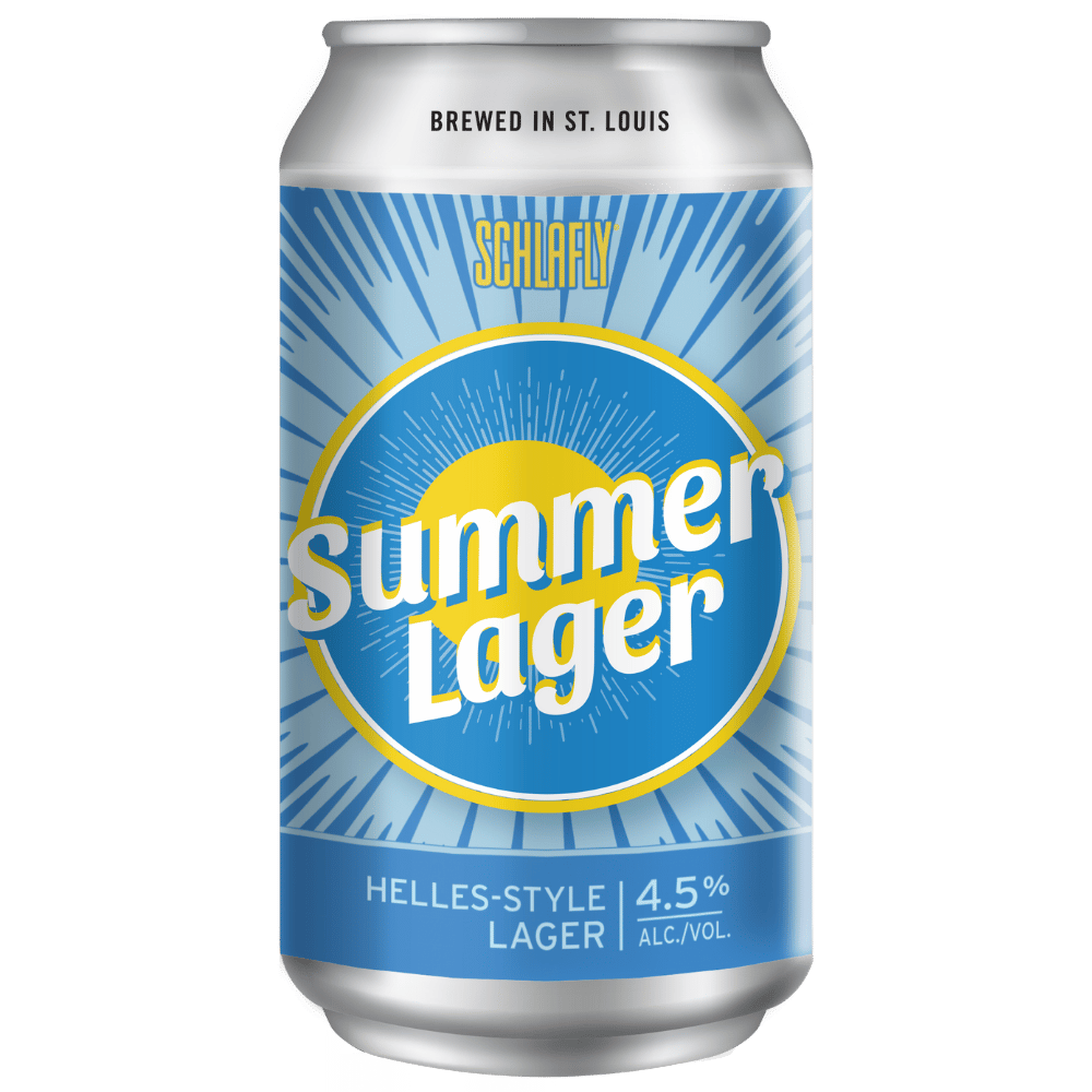 Summer Lager has a beer can design with fresh colors that bring the spirit of summer - Schlafly Summer Lager: Yeast Calls Summer Home