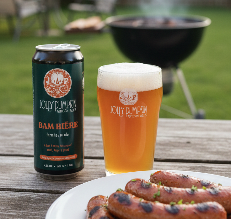 Bam Bière passt hervorragend zu Grillgerichten, insbesondere zu gegrillten Würstchen – Bam Bière: Goldenes Strohbier für eine wilde Seele