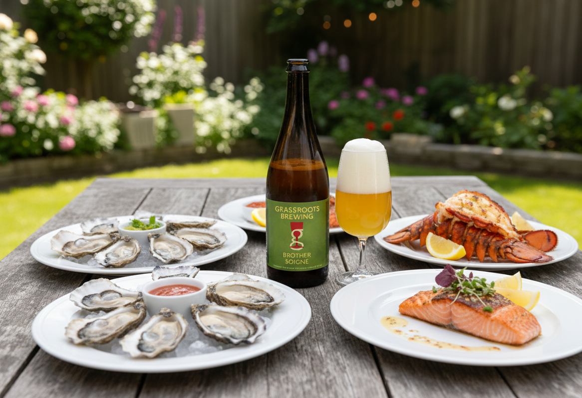 This beer pairs well with delicious, fresh seafood dishes with a rich, oceanic flavor - Brother Soigné: Countryside Flavors in a Golden Drop of Summer