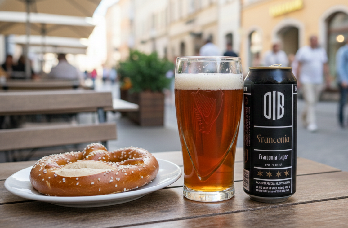 Franconia: Ein Amber-Liebeslied aus dem Herzen von Rotbier Das goldbraune Brezenbrot, mit einer Prise Salz bestreut, passt hervorragend zu Bier – Franconia: Ein bernsteinfarbenes Liebeslied aus dem Herzen des Rotbiers