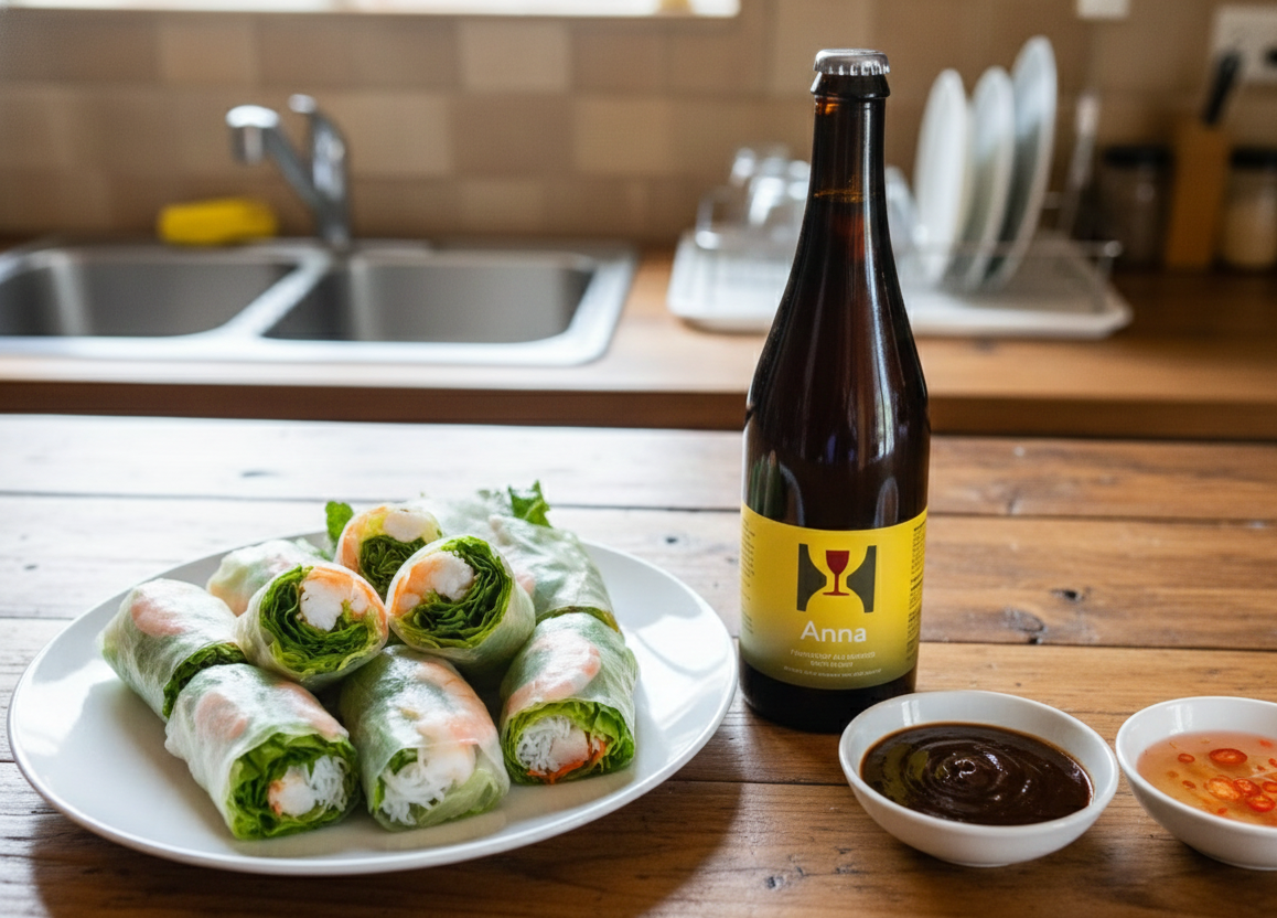 This Vietnamese spring roll is incredibly refreshing and pairs perfectly with this beer - Anna: The Elevation of Specialty Season