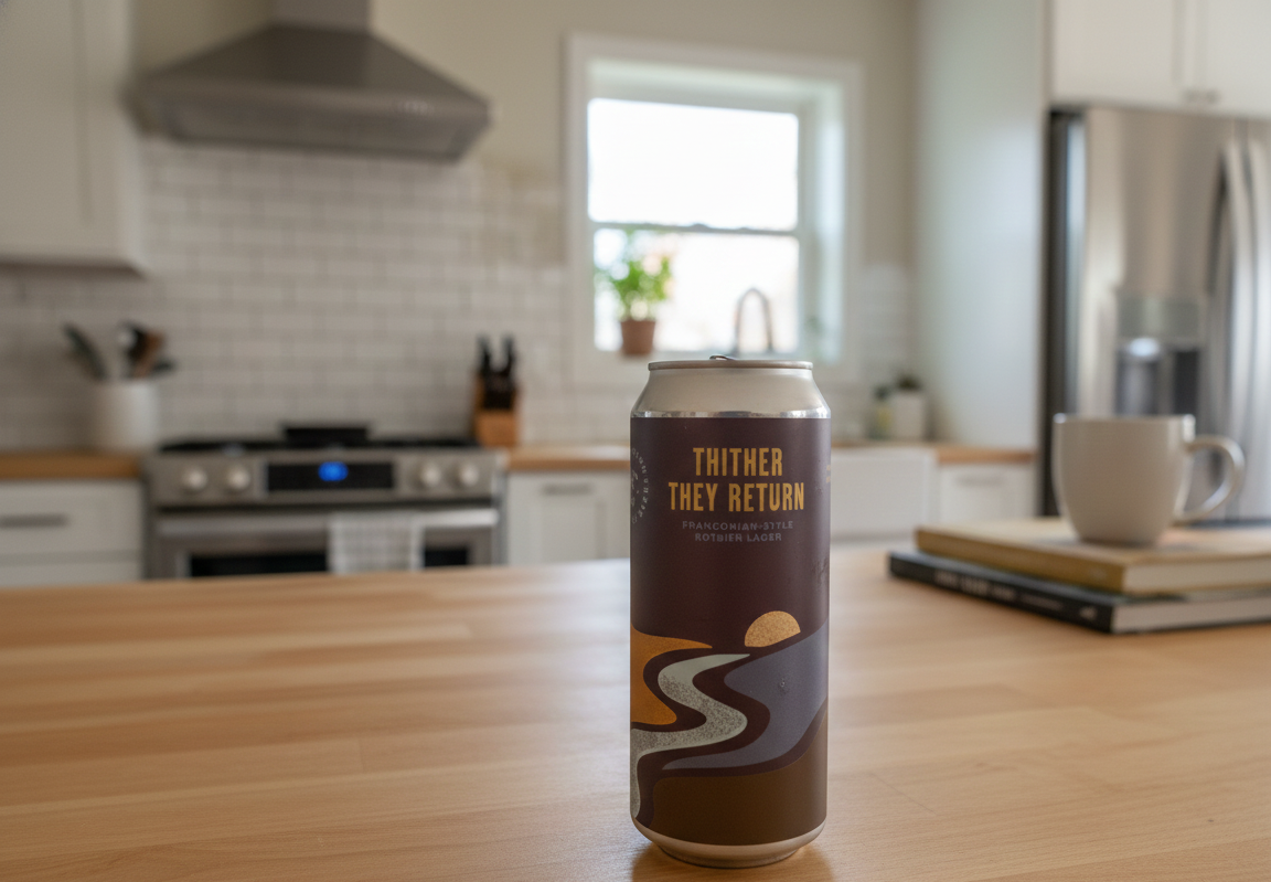 Thither They Return features a large beer can design with brown as the dominant color - Thither They Return: Unveiling the Flavors of History
