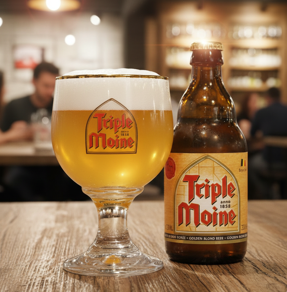 Beer Glass 1 - Triple Moine: A Golden Melody from the Land of Sacred Beer