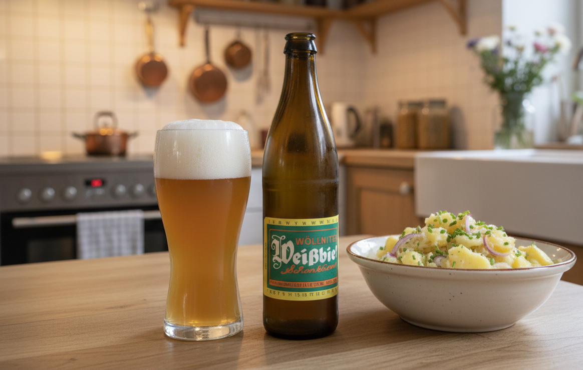 Lichtenhainer beer, with its slightly sour taste, complements the richness of traditional potato salad, creating a perfectly balanced taste experience - Wöllnitzer Weißbier: The Ancient Breath in a Glass of Beer