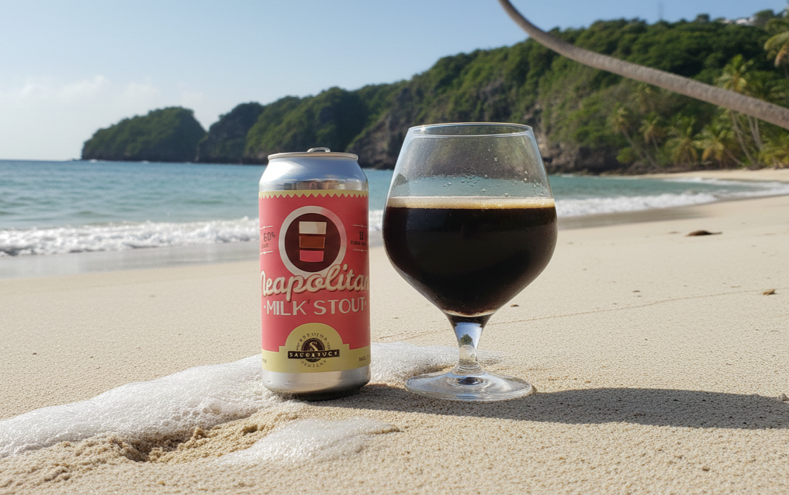 The beer has a dark, alluring color and a milky white hue - Neapolitan Milk Stout: A Sweet Love Song from Childhood