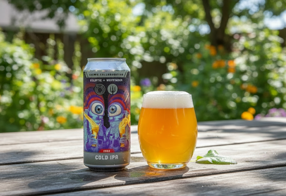 The beer has a brilliant golden-yellow color, so transparent you can see right through it - Ecliptic Cold IPA: A Masterpiece Between Two Skies