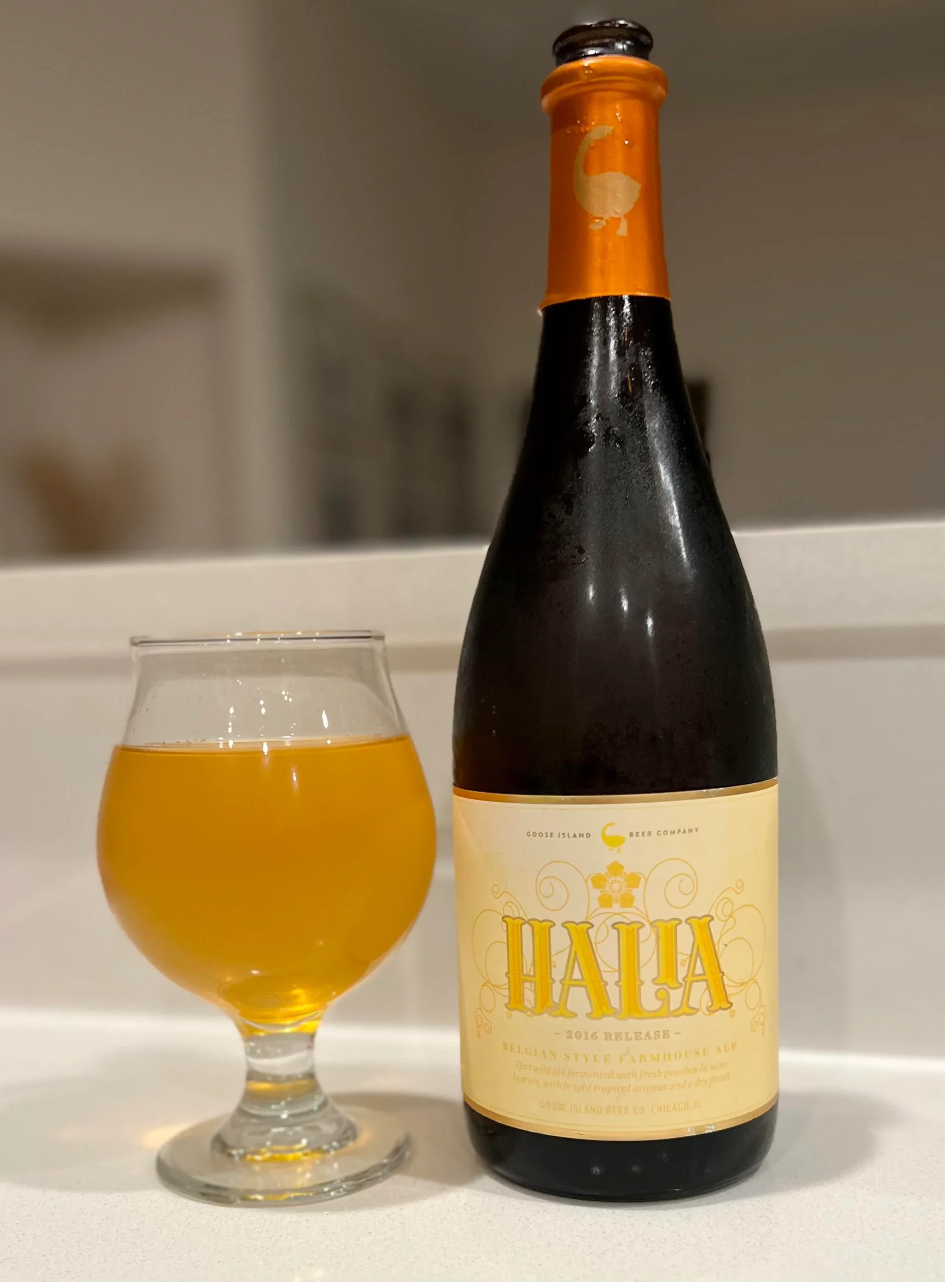 Beer with a golden-brown color tinged with a hint of amber - Halia: Sea Breeze, Wooden Barrels, and a Ripe Dream Love Song