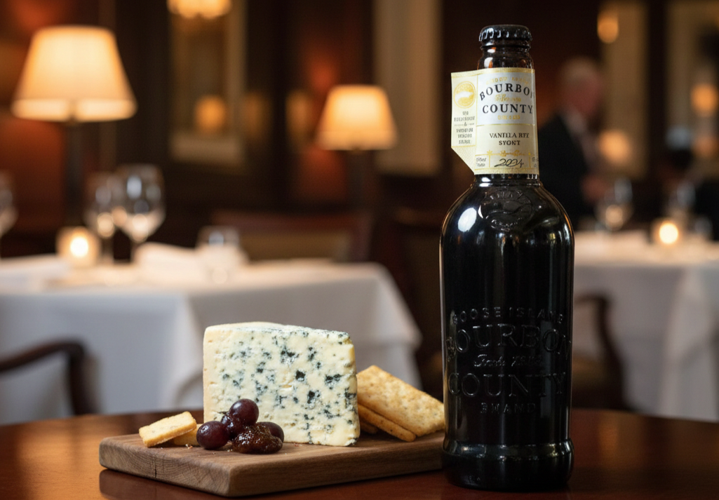 This beer blends perfectly with Gorgonzola green cheese to create a captivating feast for the senses - Bourbon County Brand Vanilla Rye Stout: A Culinary Adventure