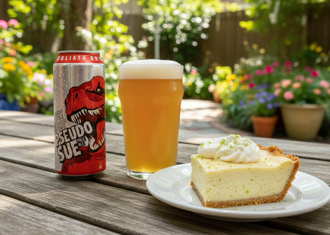 This beer pairs perfectly with the sweet and sour key lime pie 1 - Pseudo Sue - Double Dry Hop: Citra Hop Dream