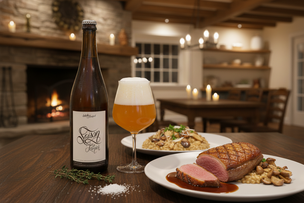 Beer pairs perfectly with flavorful grilled duck breast - Saison Du Fermier: Whispering Wine from Ancient Wooden Barrels