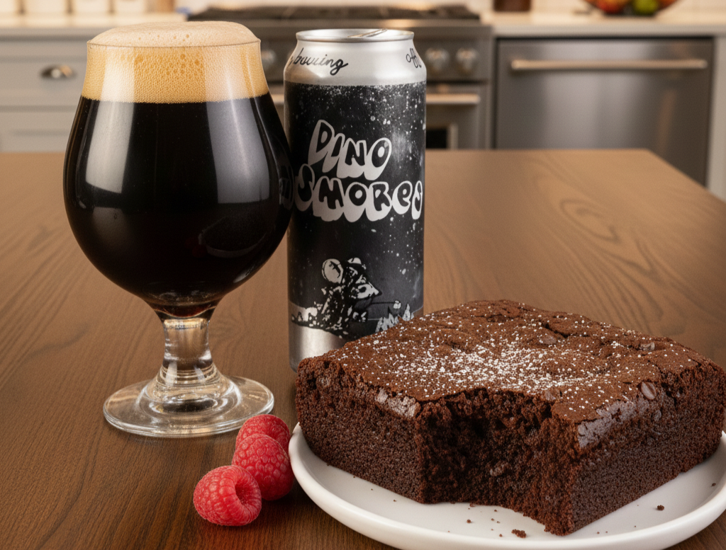 Brownie so co la meets Dino Smores, creating a sweet, rich, and perfect feast - Dino S'mores: The Sweet Manifesto of Off Color Brewing