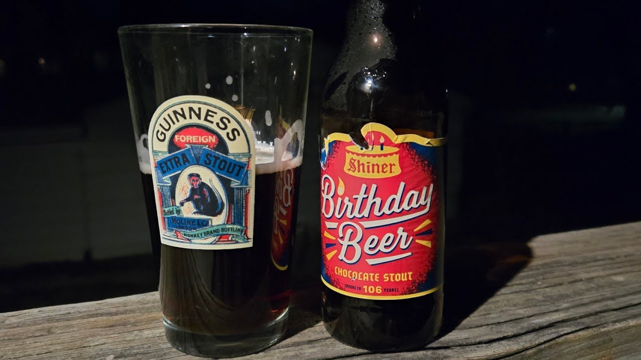 Nahaufnahme des Verpackungsdesigns für Shiner Birthday Beer 106 – Shiner Birthday Beer 106 – Chocolate Stout: Aus dem Herzen von Texas