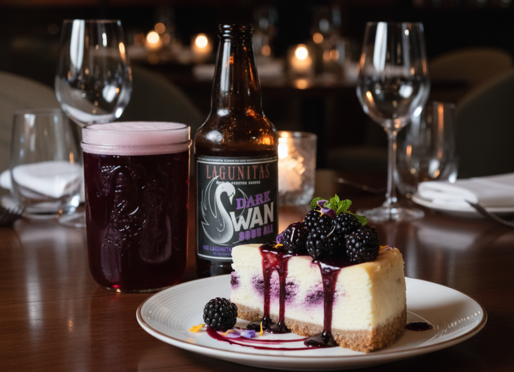 Dark Swan Sour Ale, with its rich, creamy cheesecake flavor, leaves behind an unforgettable, subtly sweet aftertaste - Dark Swan: The Swan in Sour Ale