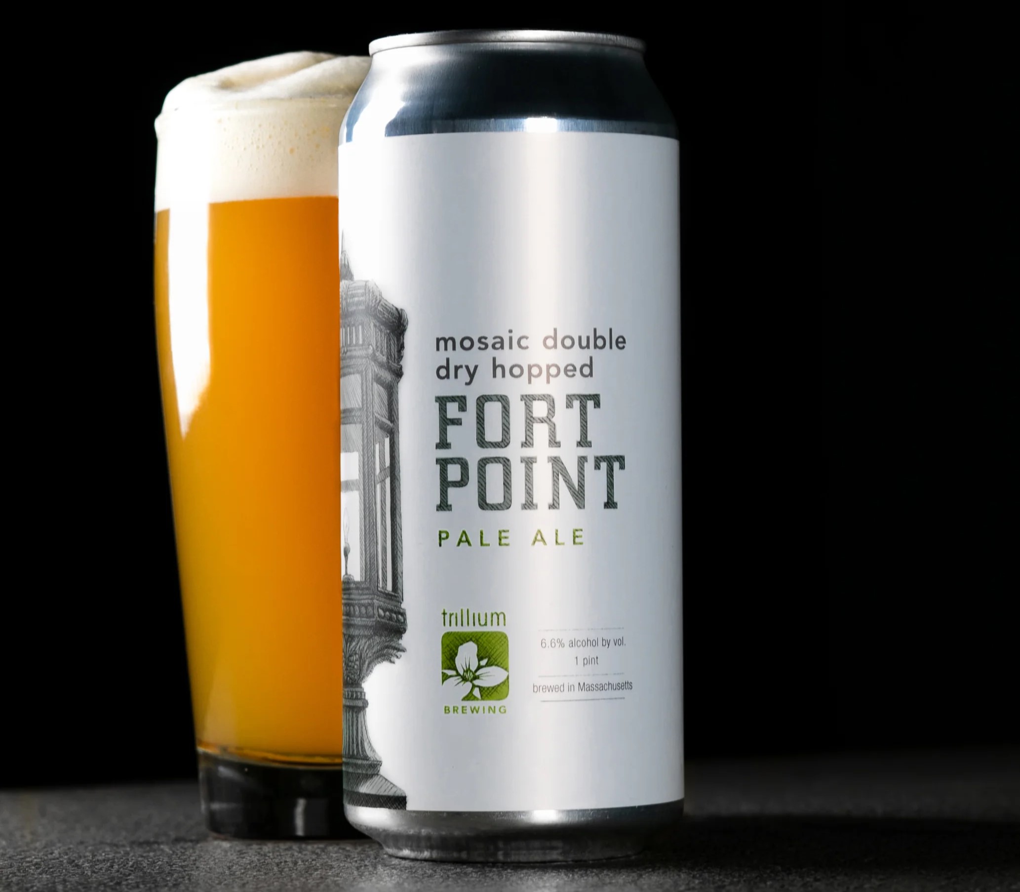 Fort Point Pale Ale Mosaic Dry Hopped dat canh ly bia day bot min rat an tuong - Fort Point Pale Ale - Mosaic Dry Hopped: Ho&agrave;ng H&ocirc;n Trong Ly