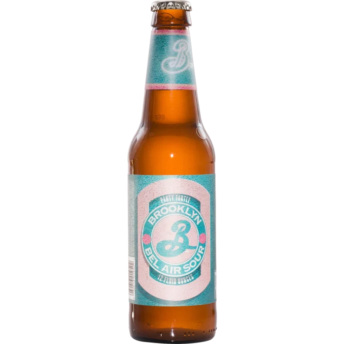 The image of the Bel Air Sour beer bottle features an impressive design combining blue and pink - Bel Air Sour: Golden Beer Evoking Summer Memories.
