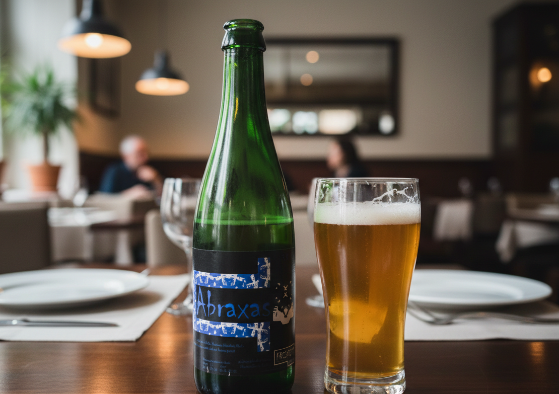 The image of the Abraxas beer glass with its captivating golden hue - Abraxas: A Declaration of Freedom in a Sip of Beer