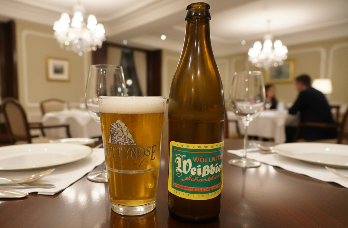 Image of a glass of Wollnitzer Weisbier beer with a light amber color - Wöllnitzer Weißbier: The Ancient Breath in a Glass of Beer