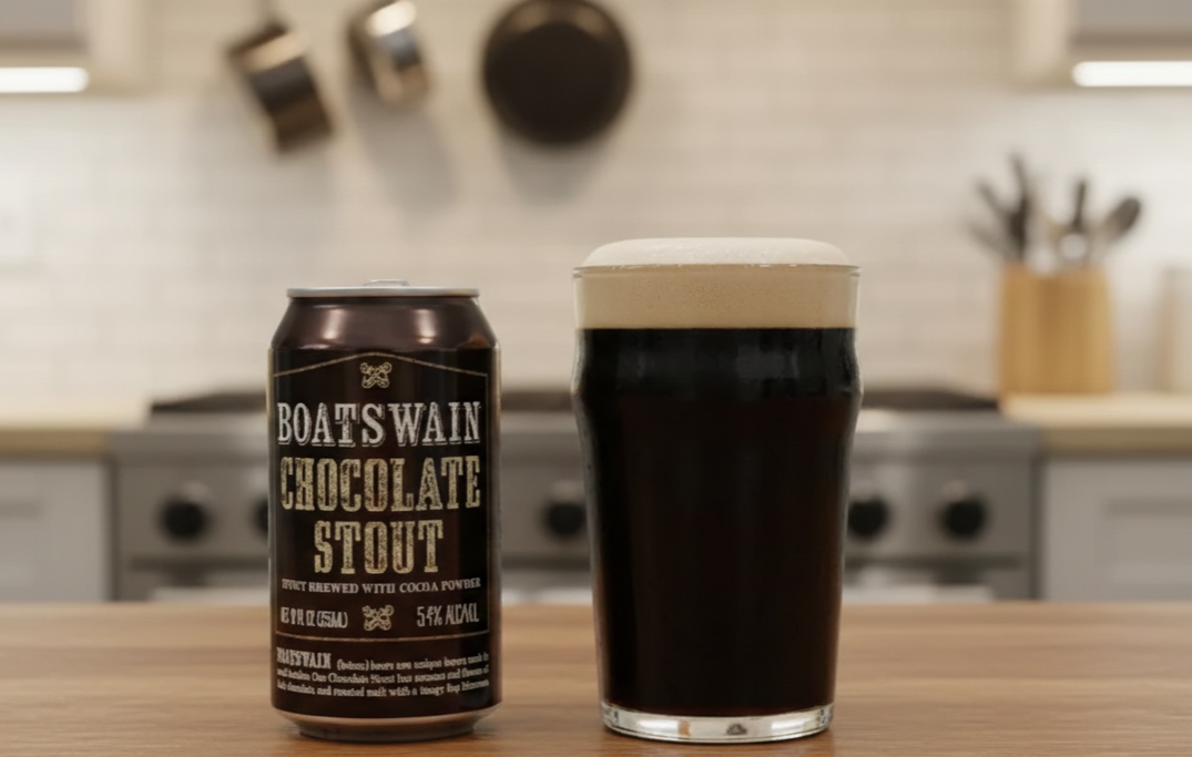 The image of the dark-colored beer glass is mysterious and incredibly attractive - Boatswain Chocolate Stout: Unraveling the Appeal of a Can of Stout