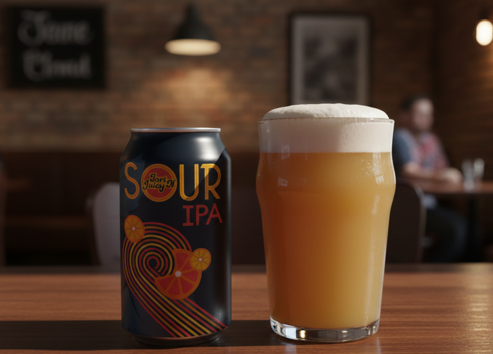 Hinh anh ly bia co mau vang rom duc mo voi lop bot min day dan - Tart 'n Juicy Sour IPA: Tr&aacute;i Tim Của Một C&ocirc; N&agrave;ng Sour Đục Mờ