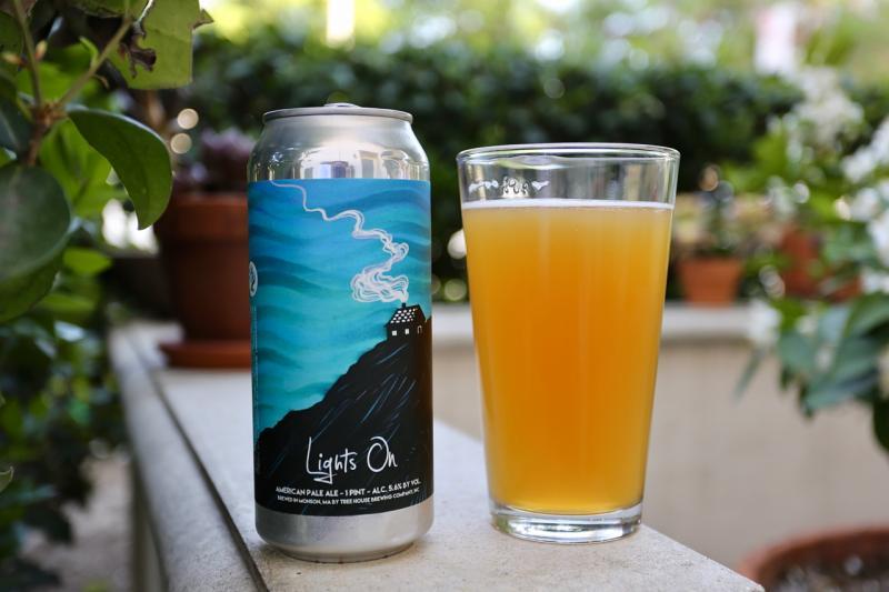 Lights On features a design with incredibly unique colors and patterns - Lights On: A Glass of Beer Shining Amidst the Misty Fog.