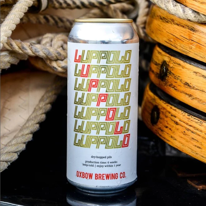 Luppolo has a unique appearance with an impressive, repetitive cover design - Luppolo: A Sunny Prelude in a Glass.