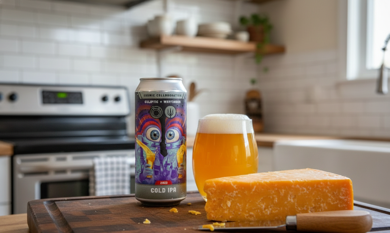 An Ecliptic Cold IPA is the perfect beer to enjoy with a rich, aged Cheddar cheese - Ecliptic Cold IPA: A Masterpiece Between Two Skys