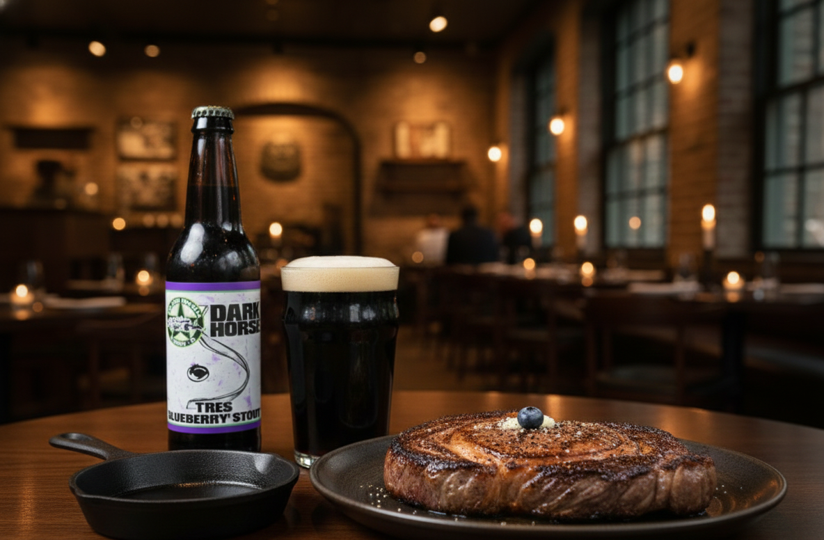 A bite of the Tet holiday bread with a toasted drink is the perfect companion to this beer - Tres Blueberry Stout: A Sweet Silence in the Dark Night