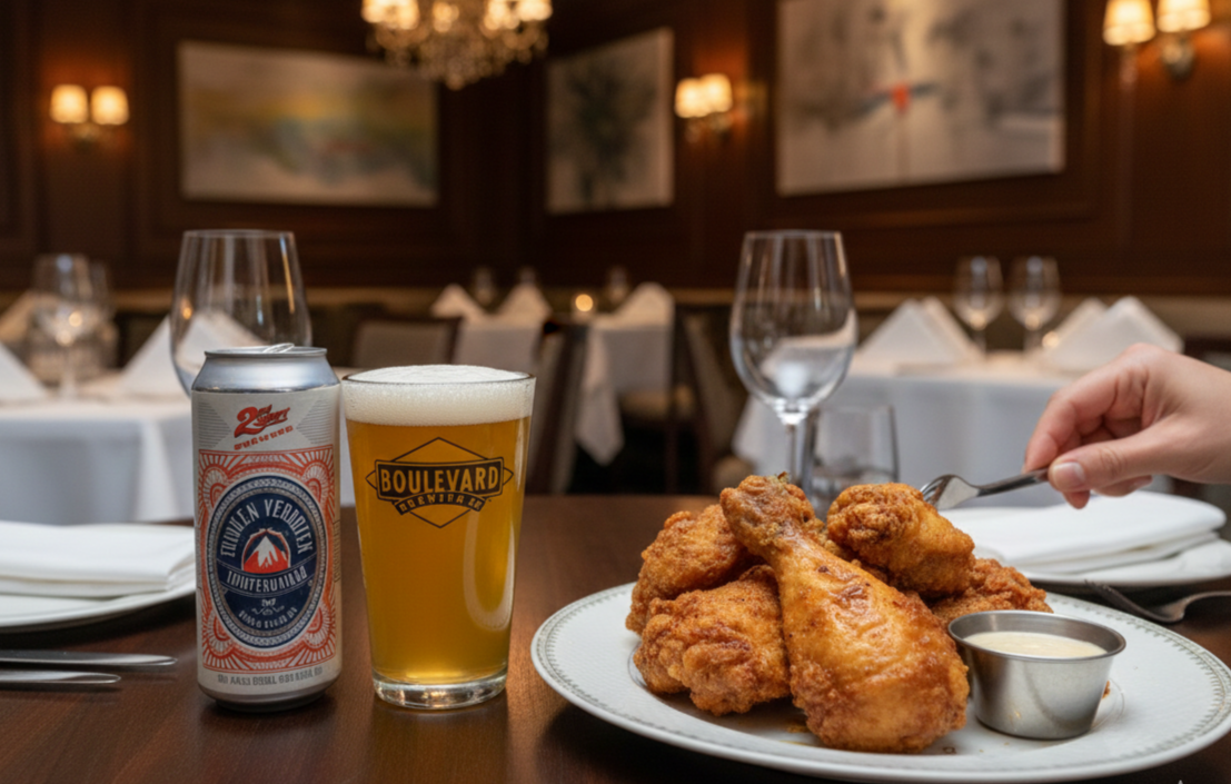 濃厚で脂っこいフライドチキンは、このビールにぴったりです - Trinken Verboten: 伝説の復活。