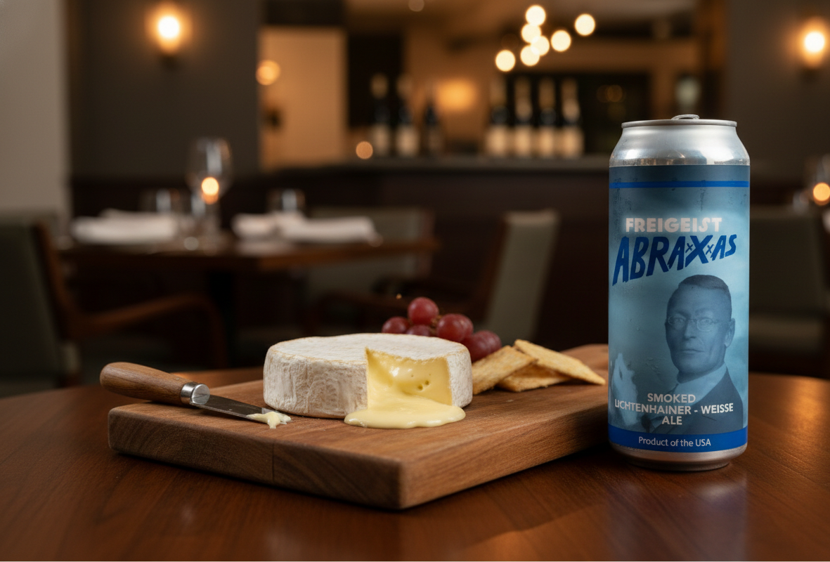 Der reichhaltige, cremige Camembert passt hervorragend zu diesem Bier. 1 – Abraxxxas: Uralte Seelen im Nebel