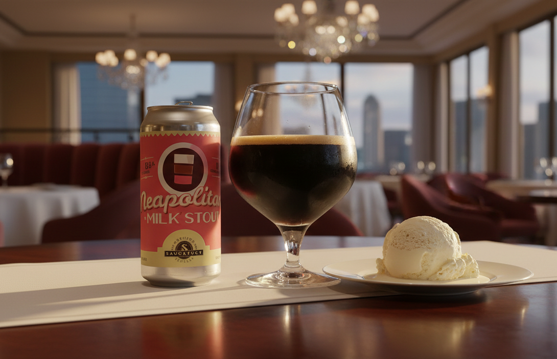 A sweet vanilla ice cream is the perfect companion to this beer - Neapolitan Milk Stout: A Sweet Love Song from Childhood.