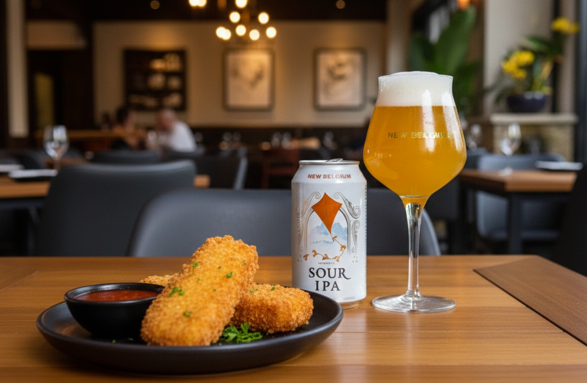 Golden-brown fried cheese and a creamy Sour IPA create an irresistible combination - New Belgium Sour IPA: Sweetness Redefines Creativity